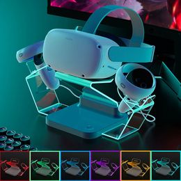 VR AR Devices For Oculus Quest 2 Magnetic Charging Dock Station Controller Charger Holder Base VR Glasses Display Stand Headset Accessories 231216