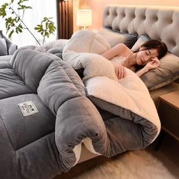 Bedding sets Lamb Velvet Quilt Winter Super Warm Comforter 5kg Double Sided Thickened Autumn Plush Core 231216