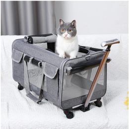 Cat Carriers Wholesale Detachable Large Size Airline Approved Portable Travel Trolley Pet Dog Carrier
