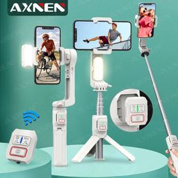 Stabilisers A10 Gimbal Stabiliser Selfie Stick Tripod Smartphone Handheld with Fill Light Telescopic Rod Vlog Video Record for iPhone 231216