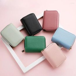Card Holders Women's Zipper Genuine Leather Wallet Small Change Wallets Purse For Female Short With Cards Women Purses