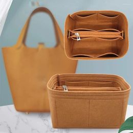 Cosmetic Bags Classic Size Solid Waterproof Insert Inner Organizer Purse Handbag Bag With Detachable Zip Pocket Package Accessories