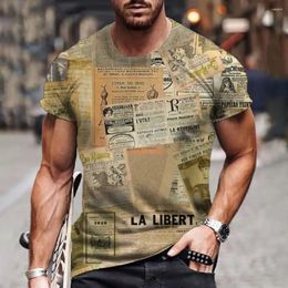 Men's T Shirts 3D Printing T-shirts Street Vintage Elegant Short Sleeve Plus Size Summer Lightweight Breathable T-shirt