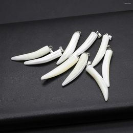 Pendant Necklaces Fine Natural Pearl Shell Pendants Wolf Fang White Charms Shape For Jewellery Making Diy Women Necklace Earrings Crafts