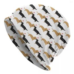 Berets Dachshund Love Bonnet Hats Casual Outdoor Skullies Beanies Dog Pets For Men Women Knit Hat Summer Head Wrap Caps