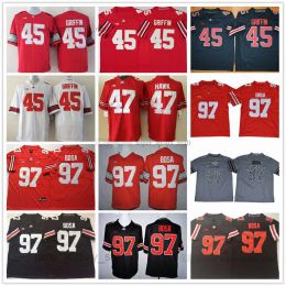 CUSTOM NCAA Ohio State Buckeyes College Football Jersey 97 Joey Bosa 45 Archie Griffin 47 AJ Hawk High Quality stitched Red Black White Gray