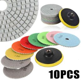 10Pcs Diamond Pads Kit 4 Inch M14 Wheel For Granite Stone Concrete Marble Polishing Tool Grinding Discs Set300s