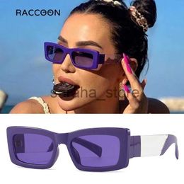 Sunglasses Vintage Small Rectangle Gradient Sunglasses Women 2023 New Fashion Brand Purple Frame Square Sun Glasses Female Elegant Shades J231218