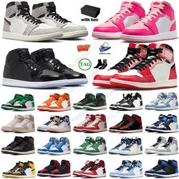 With Box Jumpman 1 OG Basketball Shoes 1s for Men Women Designer Washed Pink White Cement Starfish Lost And Found Denim 1s Outdoor Sneakers Sports Big Size 13