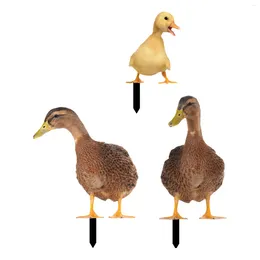 Garden Decorations 3x Animals Duck Statue Stakes Lawn Ornament Decorative Outdoor Statues Ducks Figurine For Yard Swimming Pool
