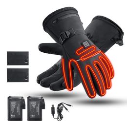 Five Fingers Gloves Waterproof Heated Rechargeable Gloves Electric Heated Gloves Thermal Heat Gloves Winter Warm Skiing Snowboarding Hunting Fishing 231218