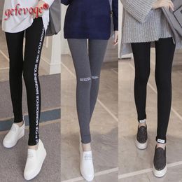 Capris Fashion Letter Print Skinny Legging Women Plus Veet Winter Anklelength Keep Warm Pants High Waist Large Size Female Leggings