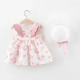 Girl Dresses Flowers Back Wing Toddler Girls Summer Dress Cotton Baby Kids For Casual Children's Clothes