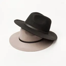Berets X337 Classic Wool Jazz Top Hat Adult Leisure Versatile Felt Cap Modeling Fedora