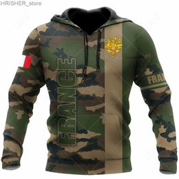 Tactical Jackets France Army Camouflage Men Ladies Hoodies Commando ARMY-VETERAN 3D Special Forces Long Sleeved Tactical Shirts Men's ClothingL231218