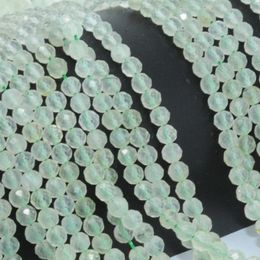 Loose Gemstones Natural Prehnite Faceted Round Beads 4.2mm