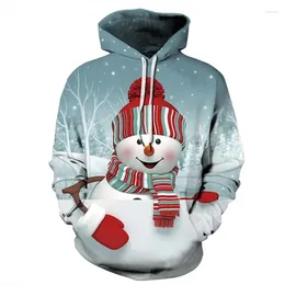 Men's Hoodies Santa Claus For Men 3D Printed Christmas Snowman Graphics Women's Clothing Trend Personality Hoodie Children Sweatshirt