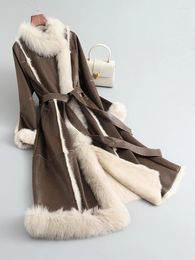 Women's Fur Full Leather Integrated Jacket For Mid Length 2023 Winter Fashionable And Warm Grass