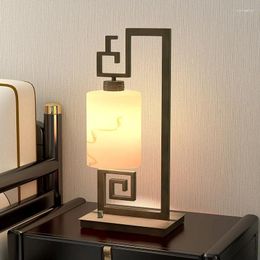 Table Lamps Chinese Desk Lamp LED Bedroom Bedside Modern Zen Retro Study Living Room Dimming Decorative Light