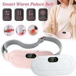 Back Massager Menstrual Heating Pad Smart Warm Belt Relief Waist Pain Cramps Vibrating Abdominal Massager Electric Waist Belt Device 231218