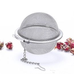 Stainless Steel 304 Tools Strainer Tea Pot Infuser Mesh Ball Philtre With Chain Maker Drinkware 1218