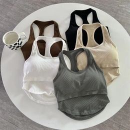 Women's Shapers Hanging Neck Beautiful Back Sports H-shaped Suspender Vest Chest Pad Slim Fit Yoga Fitness Bra Top