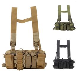 Hunting Jackets Tactical Chest Rig With Mag Pouch Holster MOLLE For Plate Carrier Vest Shooting Protective CS Wargame Equipment