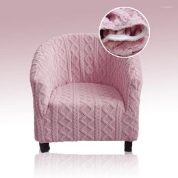 Chair Covers Pink Warm Thicken Club Sofa Cover Jacquard Candy Colors 1 Seater Couch For Sofas Living Room Bar Furniture