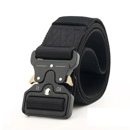 2019 Tactical Belt 1 77'' width Military Style Webbing Riggers Web Belt Heavy-Duty Quick-Release Metal bigger Buckle fre2638