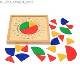 Sorting Nesting Stacking toys Montessori Fraction Circles Board Wood Mathematic Materials Kids Learning Tools Early Childhood Education Q231218