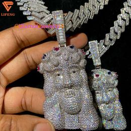 Colar de pingente com diamante personalizado novo estilo de charme de moda colar pingente Sier Iced Out Moissanite adequado para joias de rock de festa de hip-hop.