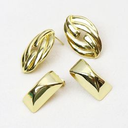 Stud 10 Pairs Geometric Stud earrings Smooth Metallic Earrings Classic Wholesale Women Jewelry Gift 30829 231218