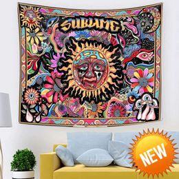 Psychedelic Tarot Trippy Sublime Sun Tapestry Wall Hanging Hippie Tapestries Mushroom Tapestry Aesthetic Room Home DecorHome Decoration