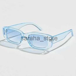 Sunglasses Classic Vintage Rectangle Sunglasses Women Brand Design Clear Blue Pink Green Lens Sun Glasses Female Eyewear UV400 J231218