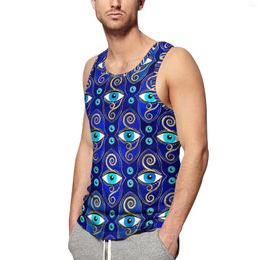 Men's Tank Tops Evil Eye Charm Top Male Abstract Eyes Bodybuilding Oversize Beach Sportswear Design Sleeveless Shirts