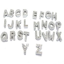 8mm 10mm A-Z Alphabet 0-9 Numbers Zinc Alloy Slider Letter Charms Symbol Full Rhinestones Mixed 130pcs305z