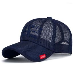 Ball Caps Men's Baseball Cap Summer Mesh Breathable Sun Hat Outdoor Quick Dry Snapback Hats Trucker Adjustable UV Protetion Visor