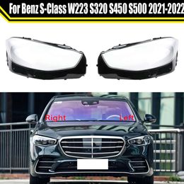 for Mercedes-benz S-class W223 S320 S450 S500 2021 2022 Car Headlight Lens Cover Auto Shell Headlamp Lampshade Glass Lampcover