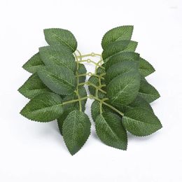 Decorative Flowers 10Pcs Artificial Green Leaves Silk Fake Rose Flower For DIY Wedding Bouquets Bridal Shower Centrepieces Home Decorations