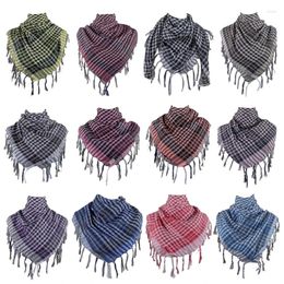 Scarves Shemagh Keffiyeh Square Scarf Colorblock Houndstooth Arab Headscarf Multifunctional Bandana Tassels Shawl Wrap