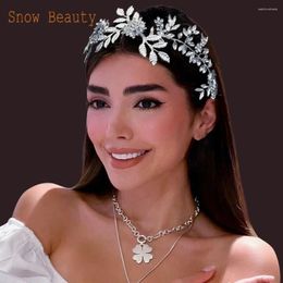 Hair Clips A513 Luxury Flower Hairband Bridal Tiaras Baroque Crown Rhinestone Headband Crystal Pageant Diadem Wedding Accessories