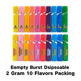 Burst Disposable Vapes Live Resin Thick Oil E Cigarettes Disposable Device Pods 2.0ml Rechargeable Ceramic Coil Cartridges 10 Flavours