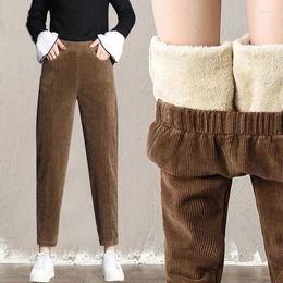 Women's Pants Thick Plush Corduroy Casual For Women Fashion Warm Autumn Winter Trousers High Waist All Match Harem Ladies 2023