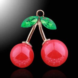 Key Rings Pack of 10pcs Red Crystal Cherry Pendant Jewelry Necklace Key Chain Decorations 231218