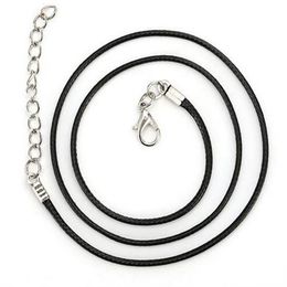 Black Wax Leather Snake Necklace Beading Cord String Rope Wire 18inch For DIY Jewelry 200pcs lot W9 312d