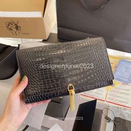 Ysaint Tassel Alligator Italy Lady Bag Textured Leather Purse Calfskin High Quality Fashion Katee Women Famous Luxury Chain Cosmetic and Handbags 25cm He4p