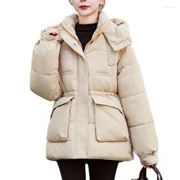 Women's Trench Coats Winter Down Cotton Jackets Female Puffy Warm Hooded Parkas Women Thicken Outwear Padded Coat For 2024