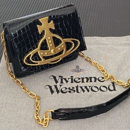 Designers vivIenne The Western Empress Dowagers Saturn logo crocodile pattern crossbody bag for dinner high aesthetic value Instagram style college style and West