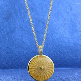 Pendant Necklaces Shine Gold Plated Rays Of Sunshine Charm Necklace Fit Woman Style Jewelry