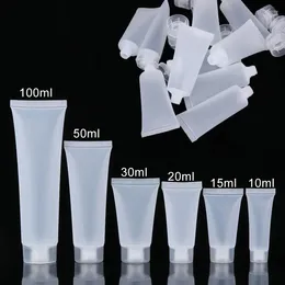 Storage Bottles 30Pcs Empty Plastic Frosted Cosmetic Soft Tubes Flip Lid Refillable Sample For Facial Cleanser Hand Cream Makeup Lotion